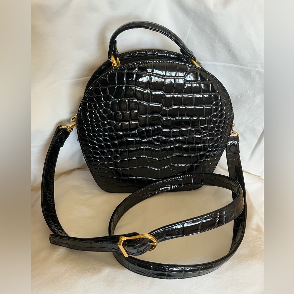 Vintage leather iMagnin hatbox purse